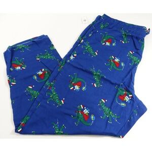 Old Navy Flannel Pajama Pants Men 3XLT Dinosaur TREX Christmas Cotton Pockets